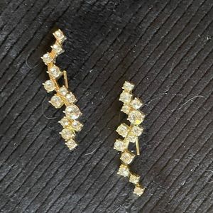 Gold Tone CZ Glam Earrings